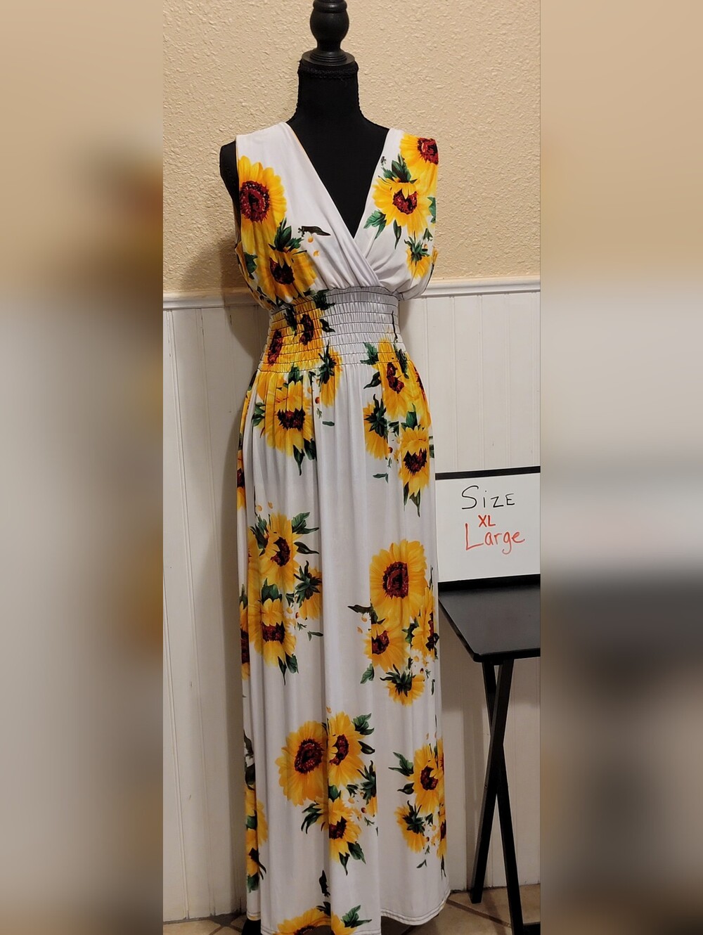 Nali Collection Sunflower Maxi Dress Size XL NWT